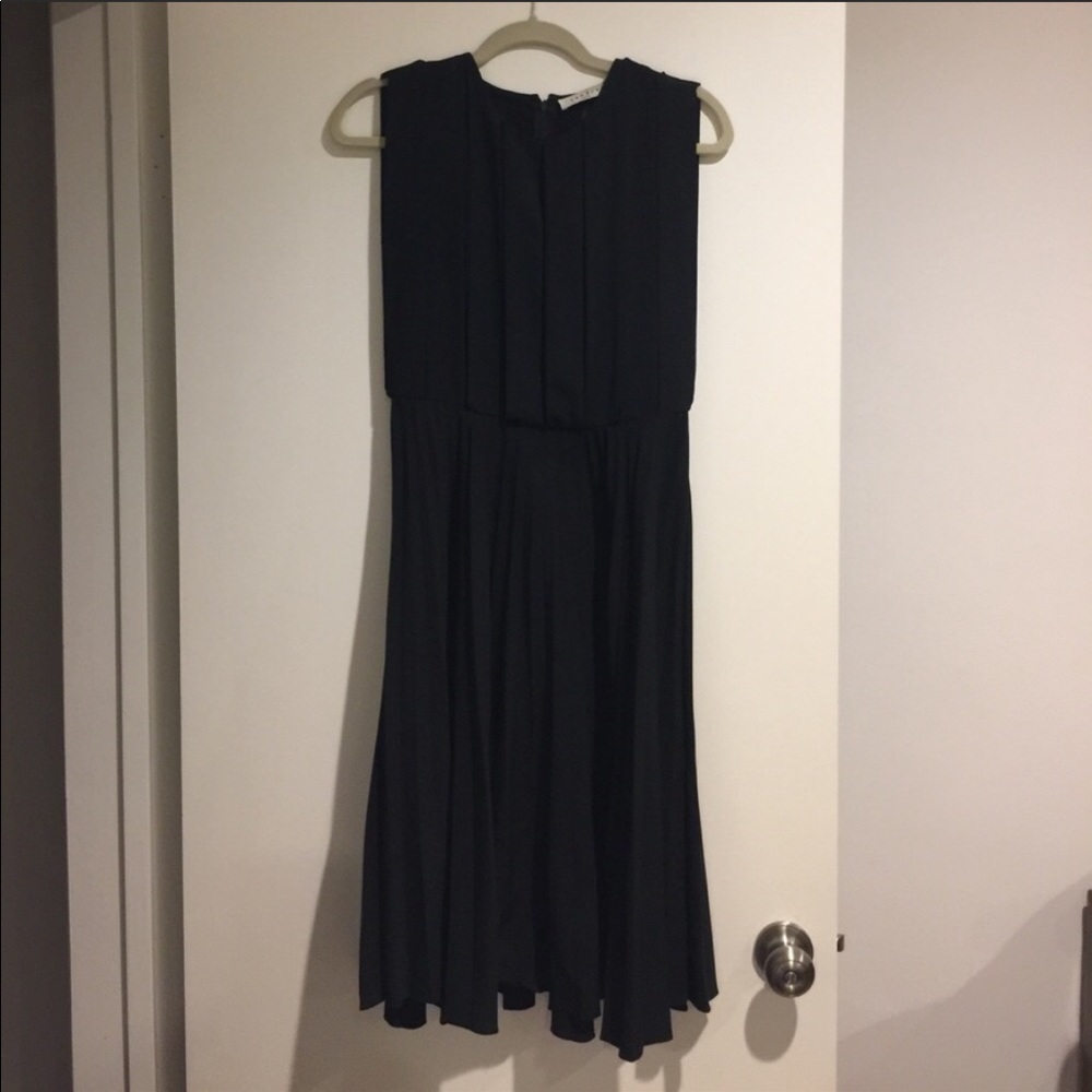 Sandro paris pleated black ribbon dress.